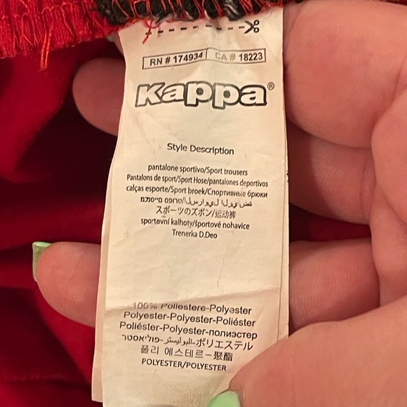 Kappa Y2K popper red small jogging bottoms joggers - Picture 7 of 9